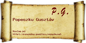 Popeszku Gusztáv névjegykártya